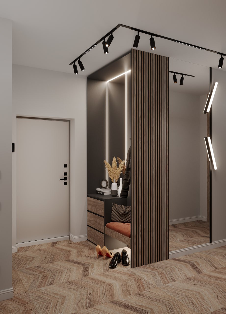 Дизайн Проект 2х - кімнатної квартири в стилі мінімалізм